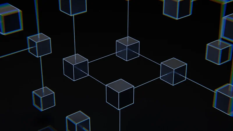 Abstract 3D cubes connected in a network